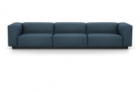 Vitra Soft Modular Sofa Dreisitzer Stoff Iroko 2 stahlblau
