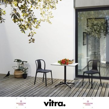| Vitra Bistro Table & Vitra Belleville ArmchairBelleville heisst das pulsierende Pariser Quartier, in dem die Designer Ronan und Erwan Bouroullec ihr Studio haben. In der klassischen französischen Bistromöblierung und in der Stimmung ihres Quart
