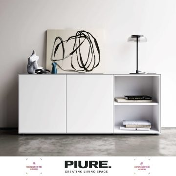 | PIURE Nex Pur Box KollektionFinessenreich im Detail, auf Gehrung gearbeitet, mit feinen Schattenfugen und sehr variabel – die Nex Pur Boxen können Sie vielfältig zusammenstellen, da es sie in 13 Varianten gibt. Die Türen-, Schubkästen- und Kombib
