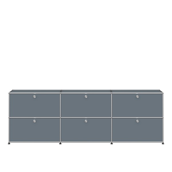 USM Haller Sideboard XL 3x2 6 Klappturen mittelgrau