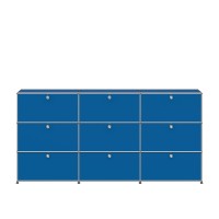 USM Haller Regal XL 3x3 9 Klappturen enzianblau USM Haller Regal XL 3x3 9 Klappturen enzianblau