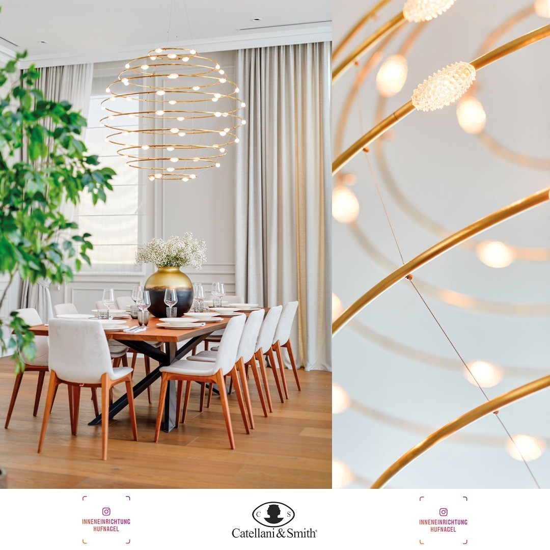 | Catellani & Smith 56 Petits Bijoux Petits Bijoux von Catellani & Smith repräsentiert eine ‘statische Bewegung’, eine Imitation der konzentrischen Kreise, die sich nach dem Wurf eines Steines auf dem Wasserspiegel bilden und sich im Raum fortpfla
