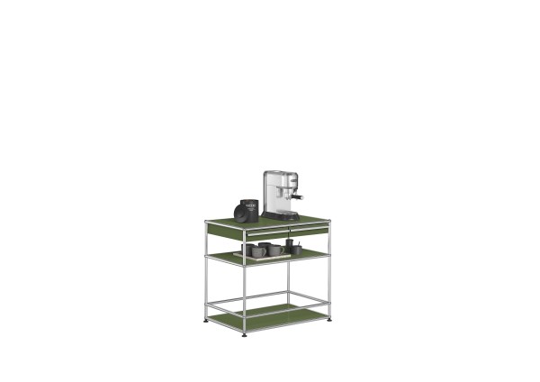 USM Haller Lookbook 2025 Barmoebel Servierwaegen Kaffeebar mit schmalen Schuben offene Facher Reling 27
