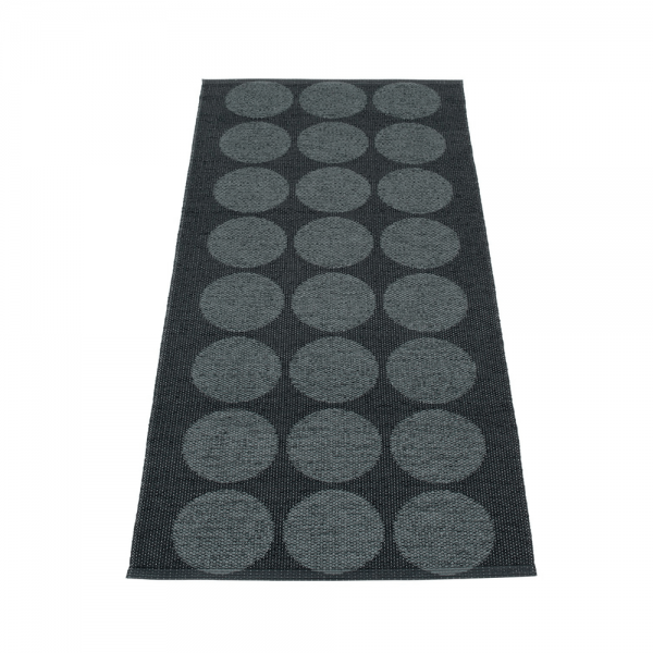 Pappelina Hugo Black metallic 70x160 Teppich & Badvorleger schwarz