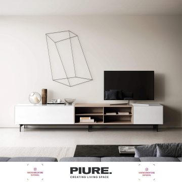 | PIURE EDIT/Q KollektionDas neue, smarte Sideboard. Jetzt im Quick Ship. In 2 Wochen bei Ihnen.Sein zeitloses Design und der elegante Materialmix mit hochwertiger Eckverarbeitung auf Gehrung und feiner 5-mm-Umrandung passt sich jedem Raum an. ED