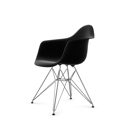 Vitra Eames Plastic Arm Chair DAR neue Hohe Esszimmerstuhl tiefschwarz