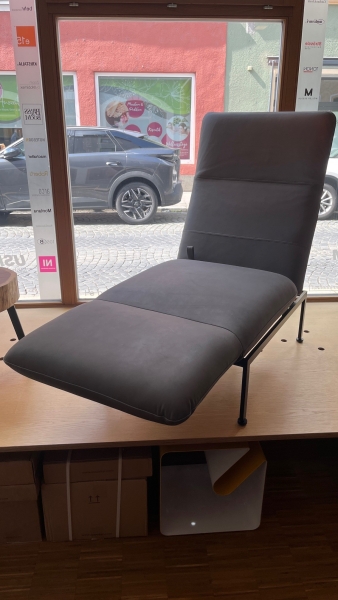 Bruhl Roro S Classic Multifunktionssessel Anilinleder Taron Metallgestell schwarz glatt Liegeposition