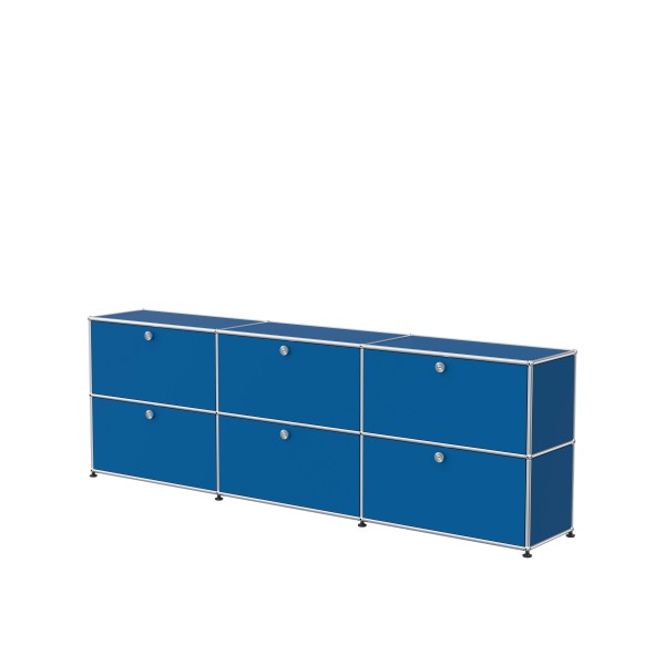USM Haller Sideboard XL 3x2 6 Klappturen enzianblau seitlich