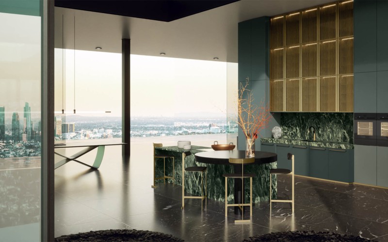 SieMatic Küchenlinie Mondial Luxusküche im Penthouse von Frankfurt 1
