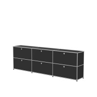 Vorschau: USM Haller Sideboard XL 3x2 6 Klappturen graphitschwarz seitlich Vorschau: USM Haller Sideboard XL 3x2 6 Klappturen graphitschwarz seitlich