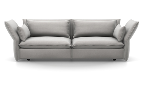 Vitra Mariposa Sofa Dreisitzer Stoff Iroko 2 silbergrau