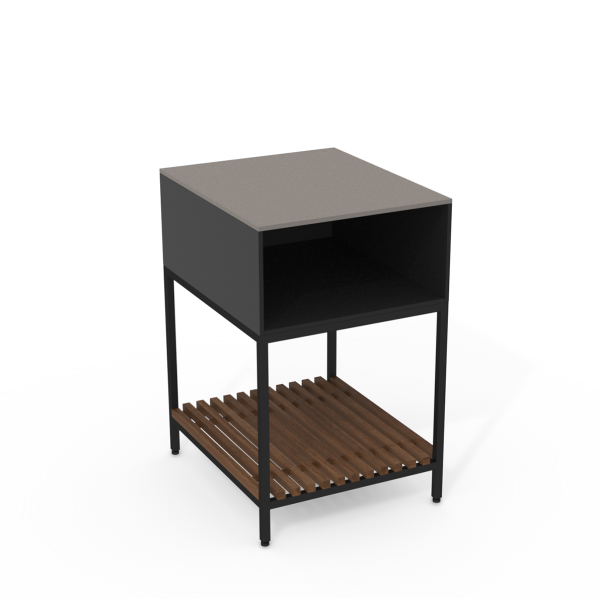 Conmoto Ticino Frame Shelf Arbeitsflache modulare Outdoorkuche modernes Design 60 cm soft grey