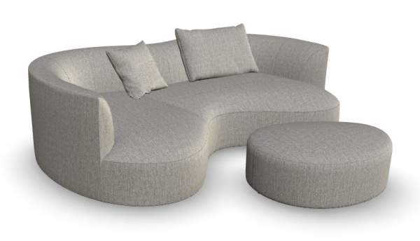 COR Siwa Sofa Ottoman klein 252 x 167 cm Liege links Stoffsofa Stoff Jacquard Gewebe 9193 kitt