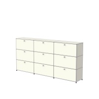 Vorschau: USM Haller Regal XL 3x3 9 Klappturen reinweiss seitlich Vorschau: USM Haller Regal XL 3x3 9 Klappturen reinweiss seitlich