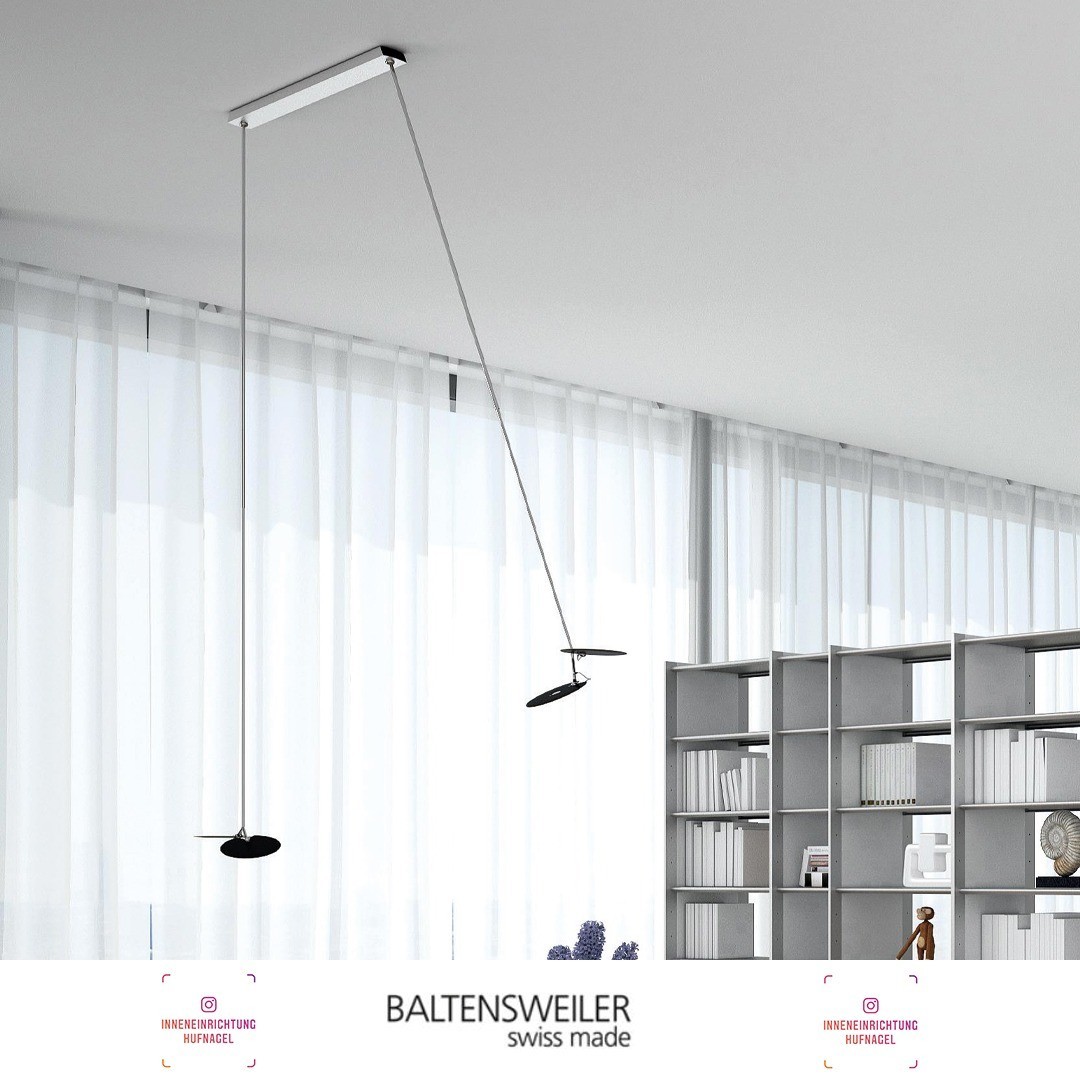 | Baltensweiler swiss made OyO D 2OYO ist ein LED-Leuchtensystem bestehend aus Steh- und Deckenleuchten. Typisch für OYO ist das allseitig bewegliche Gestänge mit seiner ausgetüftelten Technik der Stromführung sowie die kreisrunden Leuchtenköp