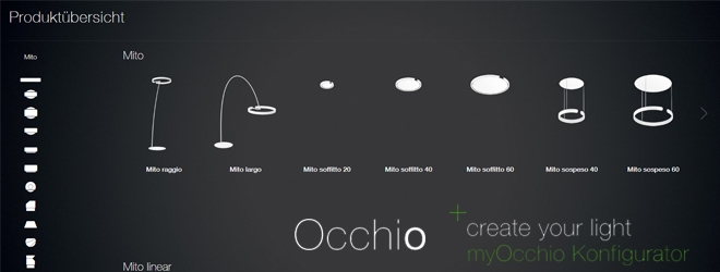 Occhio create your light myOcchio Konfigurator