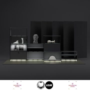 USM Haller E - the classic in a new lightRücken Sie Ihre Lieblingsstücke mit der neuesten Entwicklung des berühmten USM Möbelbausystems Haller in ein neues Licht.Licht ist mehr als schöner Schein. Es erhellt, spendet Wärme, beeinflusst unsere Wah