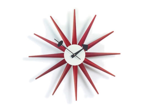 Vitra Sunburst Clock Wanduhr rot