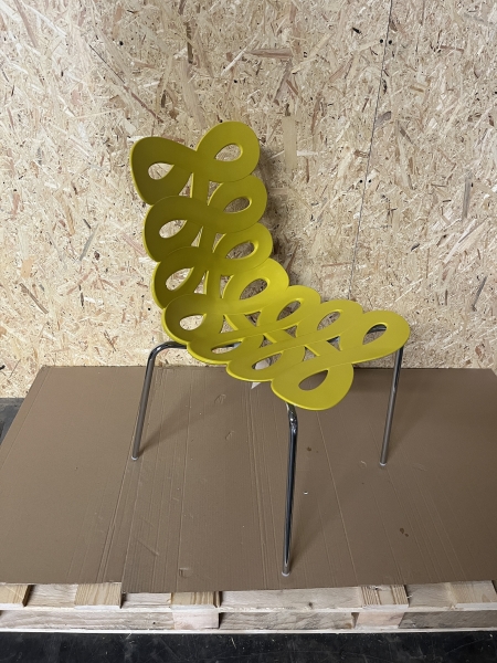 Ciacci Kreaty Diva Chair Kunststoff rapsgelb matt glanzend chrom