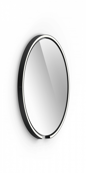 Occhio Mito Sfera 60 Wide mit klarem Spiegel schwarz matt
