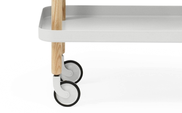 Normann Copenhagen Block Beistelltisch auf Rollen hellgrau Detail 1