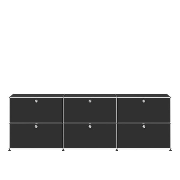 USM Haller Sideboard XL 3x2 6 Klappturen graphitschwarz