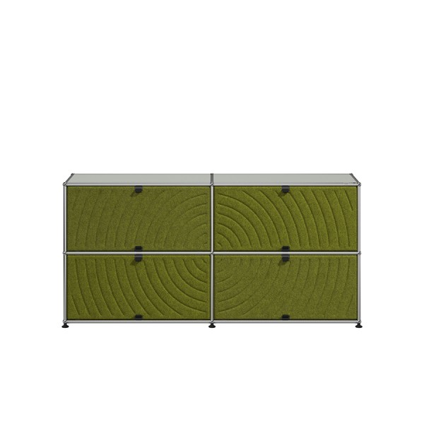 USM Haller Sideboard lichtgrau 4 Soft Panels grun