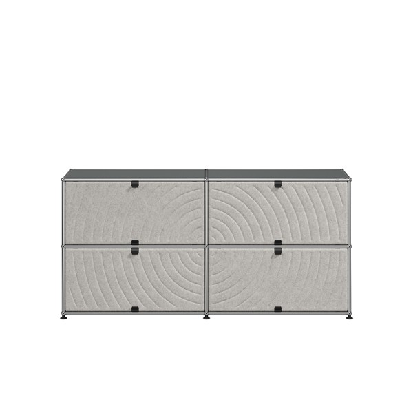 USM Haller Sideboard mittelgrau 4 Soft Panels grau