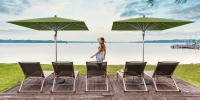 Vorschau: Glatz AG Sonnenschirm FORTINO R am Badessee Beachclub Vorschau: Glatz AG Sonnenschirm FORTINO R am Badessee Beachclub