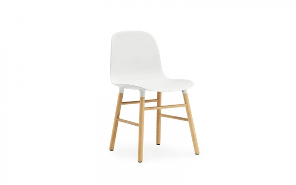 Normann Copenhagen Form Stuhl Wood Sitzschale weiss / UG Eiche