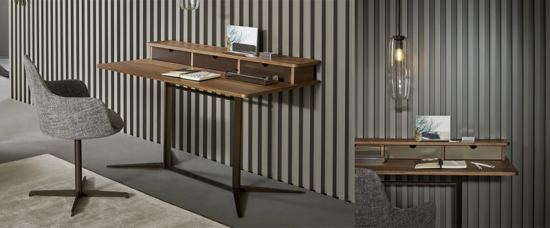 Bonaldo Nelson Home Office Desk Schreibtisch für Zuhause Holz Design