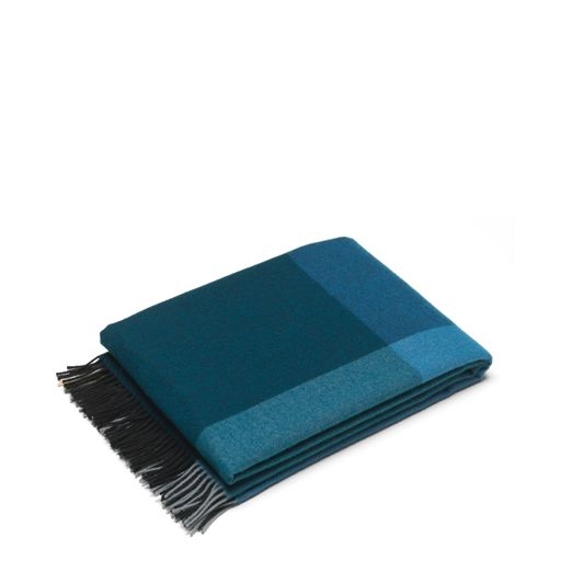Vitra Colour Block Wolldecke 204x130 cm schwarz blau
