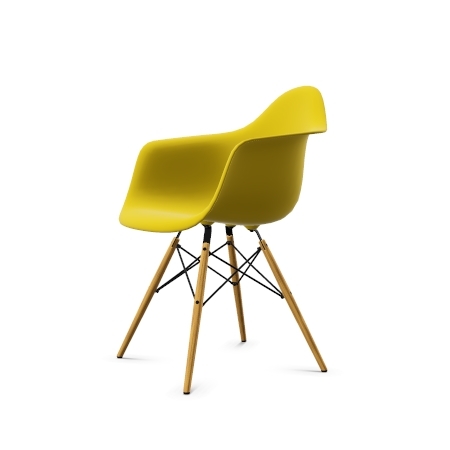 Vitra Eames Plastic Arm Chair DAW (neue Höhe) senf