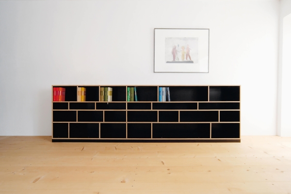 Nils Holger Moormann EGAL Bucherregal Sidebaord Highboard MDF schwarz