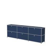 Vorschau: USM Haller Sideboard XL 3x2 6 Klappturen stahlblau seitlich Vorschau: USM Haller Sideboard XL 3x2 6 Klappturen stahlblau seitlich